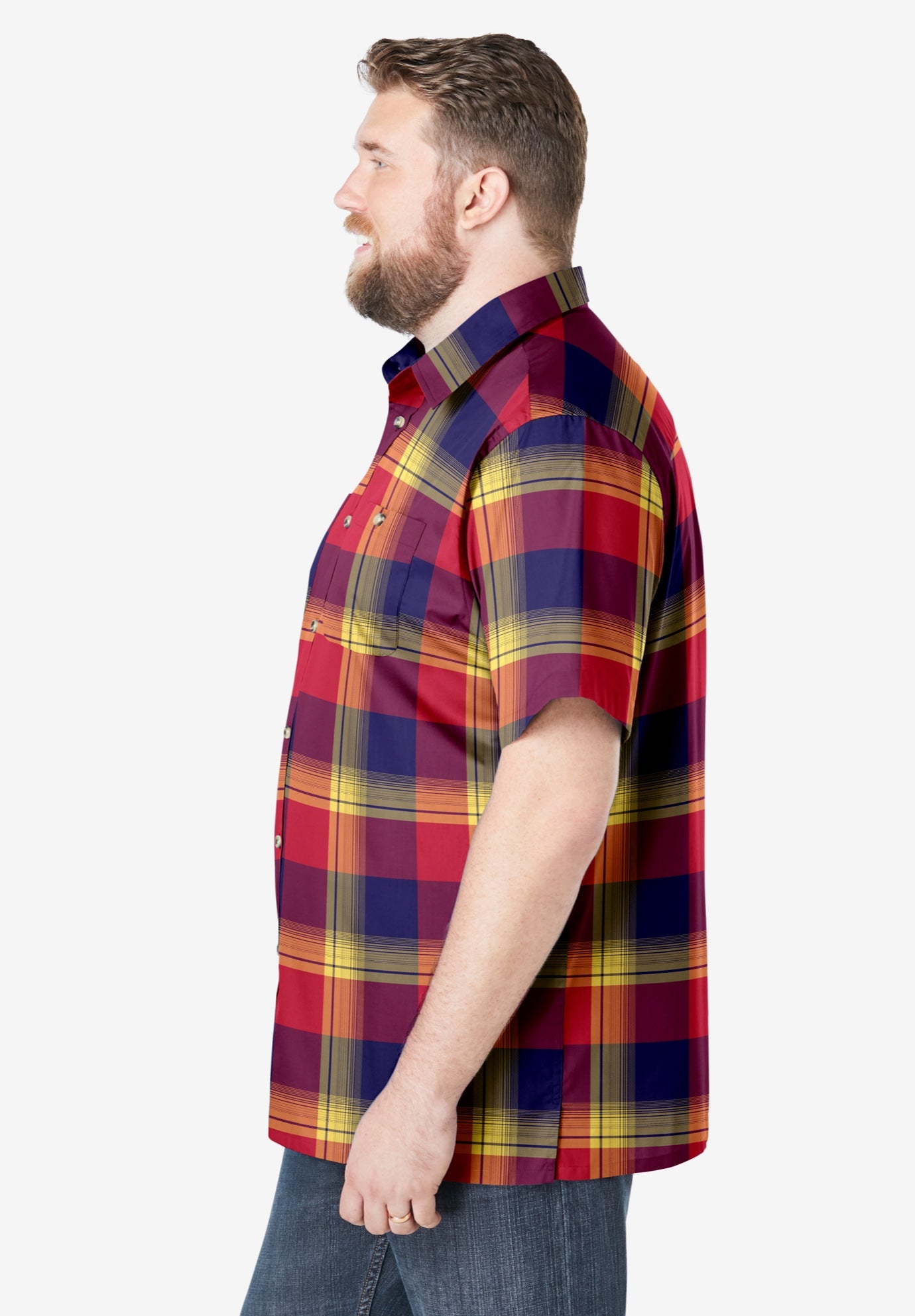 Wrinkle-Resistant Short Sleeve Button Down, Printed image number 3