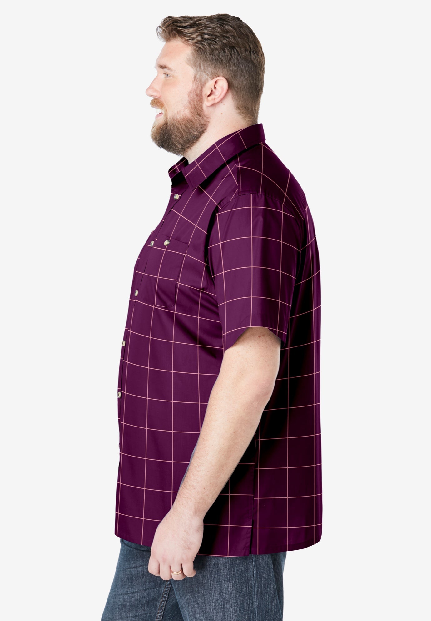 Wrinkle-Resistant Short Sleeve Button Down, Printed image number 3