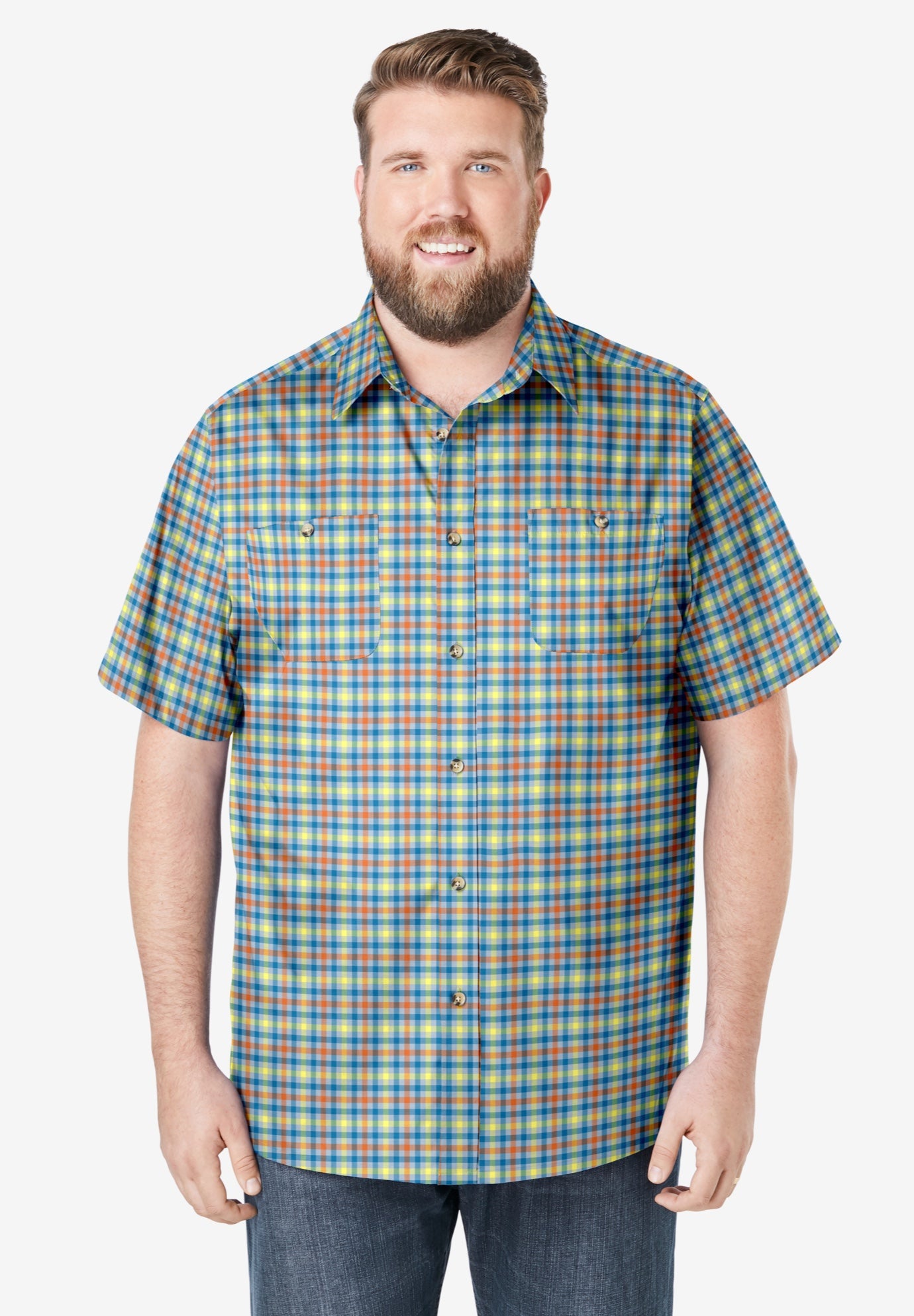 Wrinkle-Resistant Short Sleeve Button Down, Printed image number 0