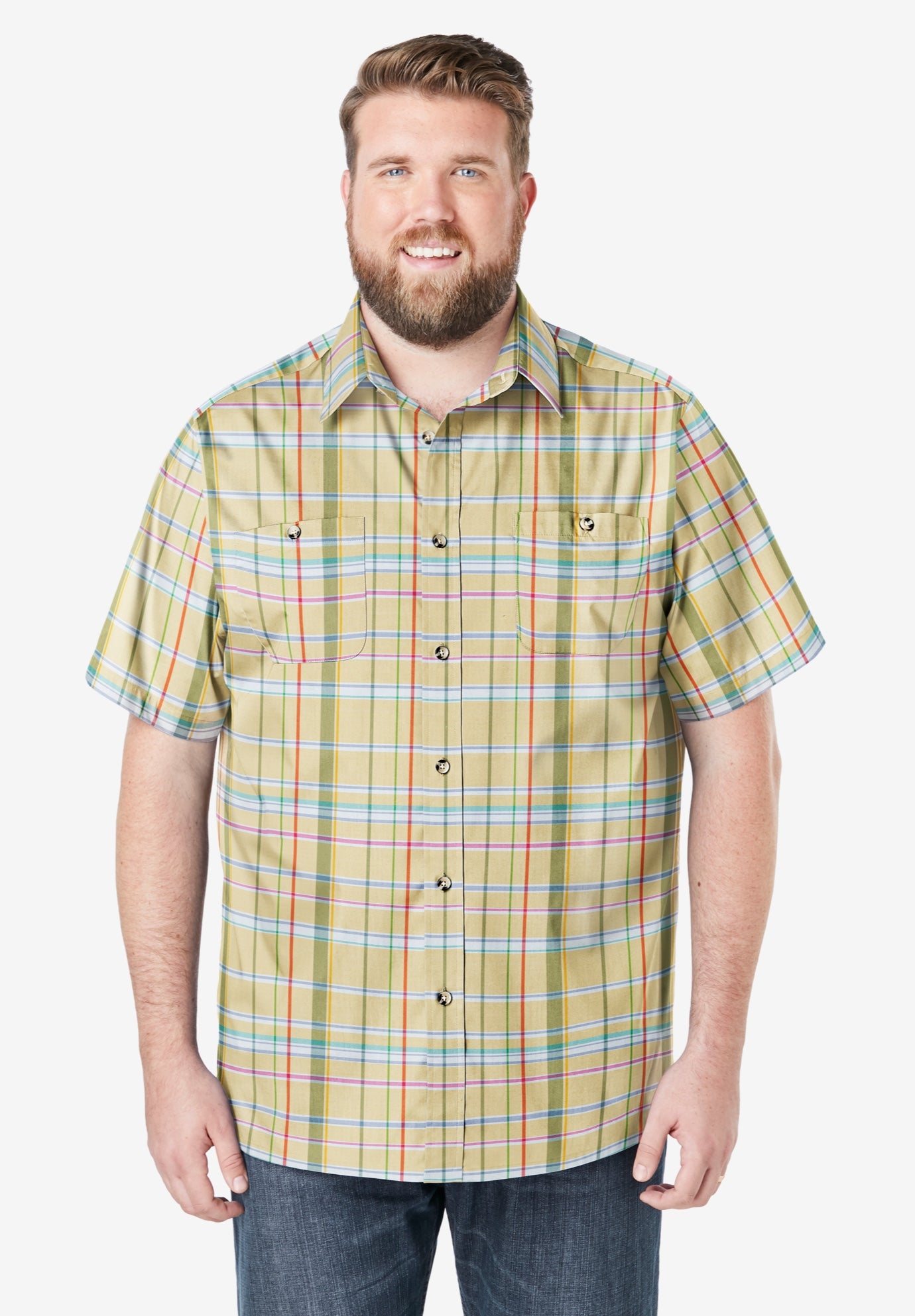Wrinkle-Resistant Short Sleeve Button Down, Printed image number 0