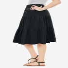 Elastic-Waist Knit Tiered Skirt image number null