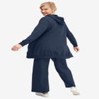 French Terry Wide Leg Sweatpants With Drawstring Elastic Waistband image number null