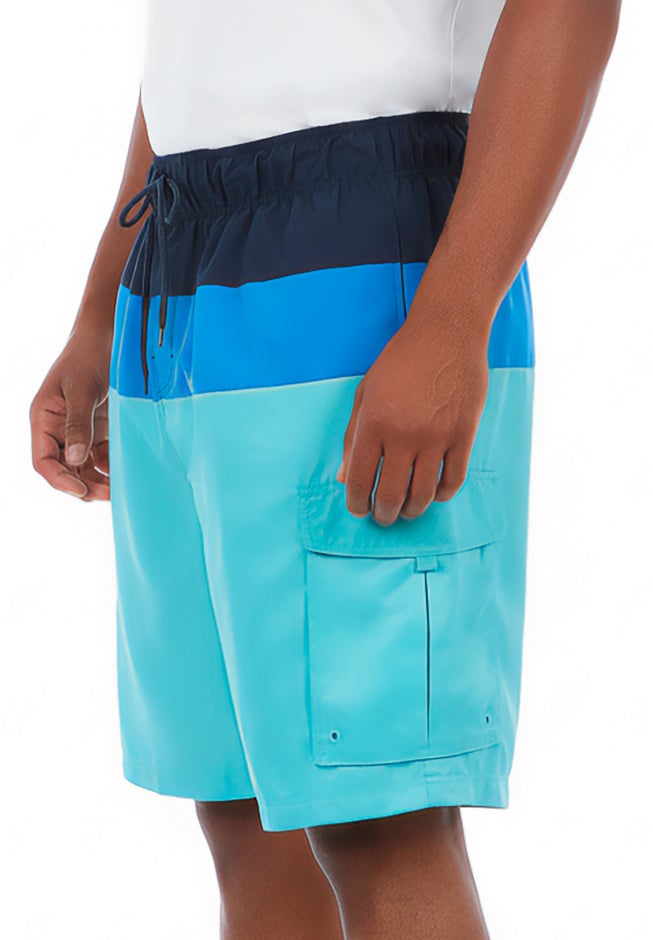 8" Printed Cargo Swim Trunks image number 2