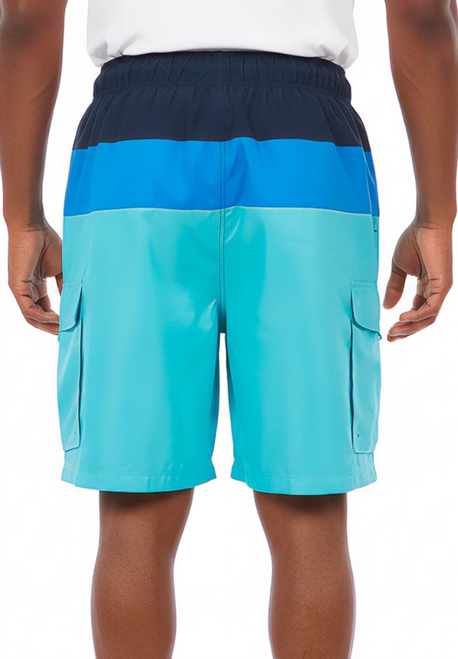 8" Printed Cargo Swim Trunks image number 3