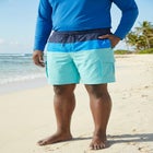 8" Printed Cargo Swim Trunks image number null