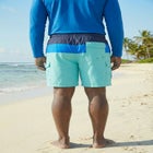 8" Printed Cargo Swim Trunks image number null