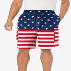 8" Printed Cargo Swim Trunks image number null