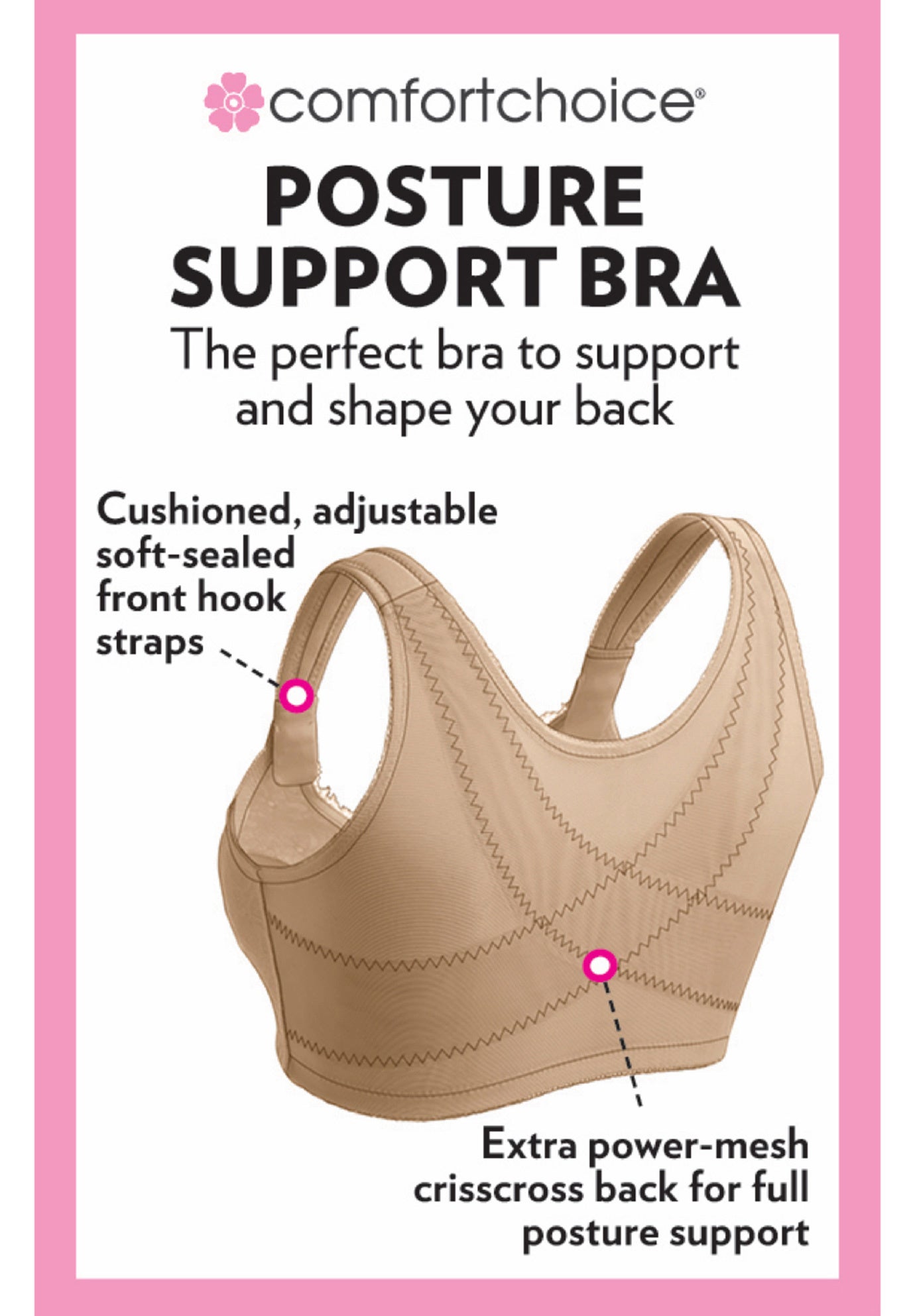 Stay Cool Front Close Wireless Posture Bra image number 3