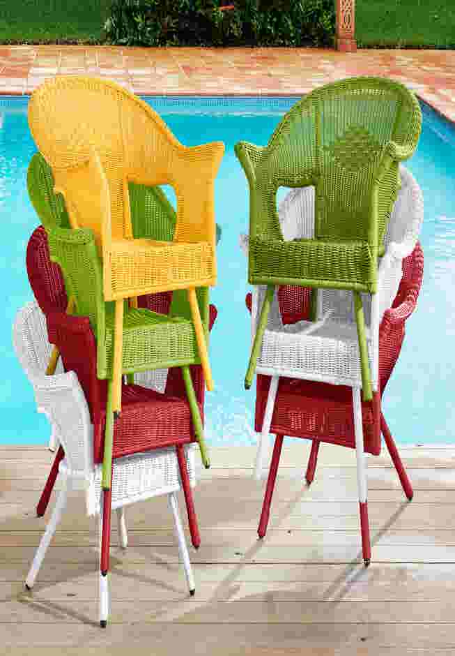 Roma Hand-Woven Resin Wicker Stacking Chair image number 0
