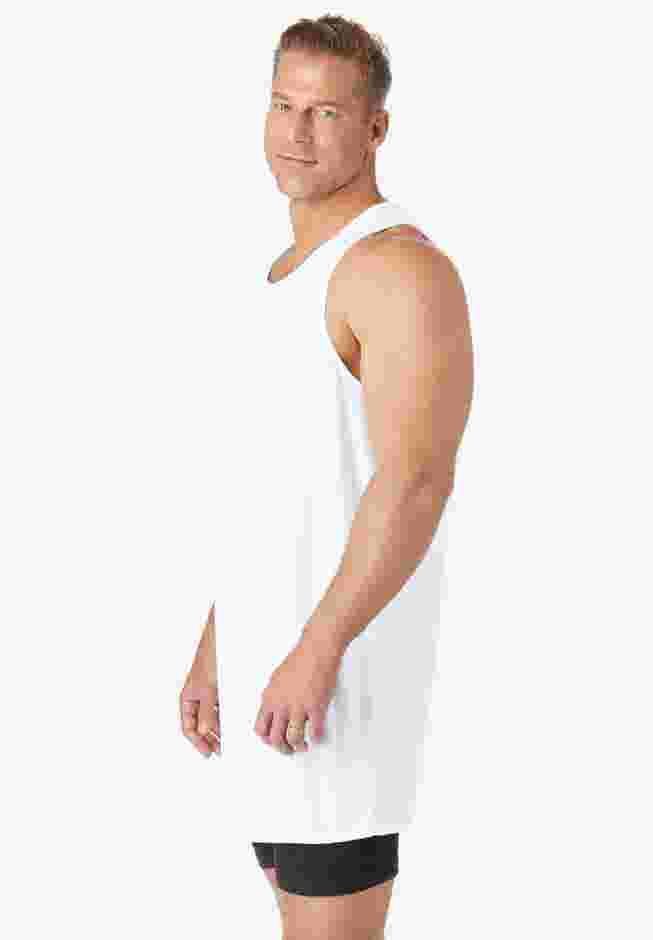 Longer Length Ribbed Cotton Tank image number 2