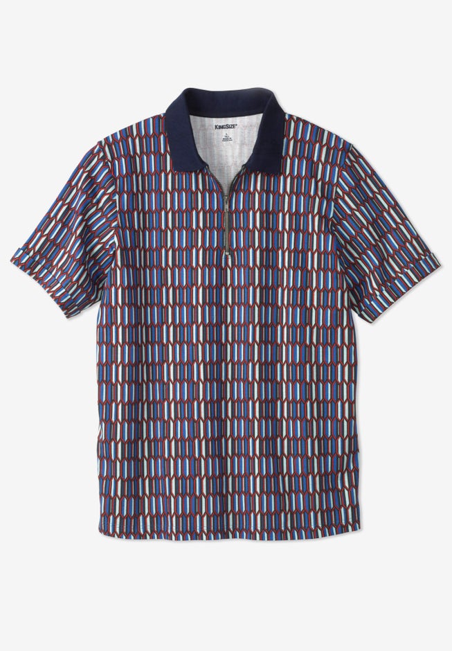 Shrink-Less™ quarter-zip piqué polo image number null