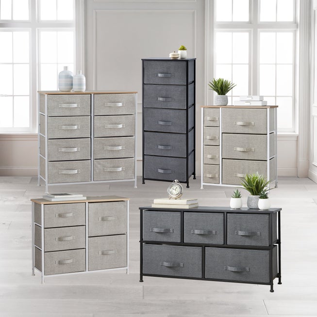 5-Drawer Tall Eve Storage Dresser for Bedroom, Natural | King Size 5-Drawer Tall Eve Storage Dresser for Bedroom, Natural | King Size