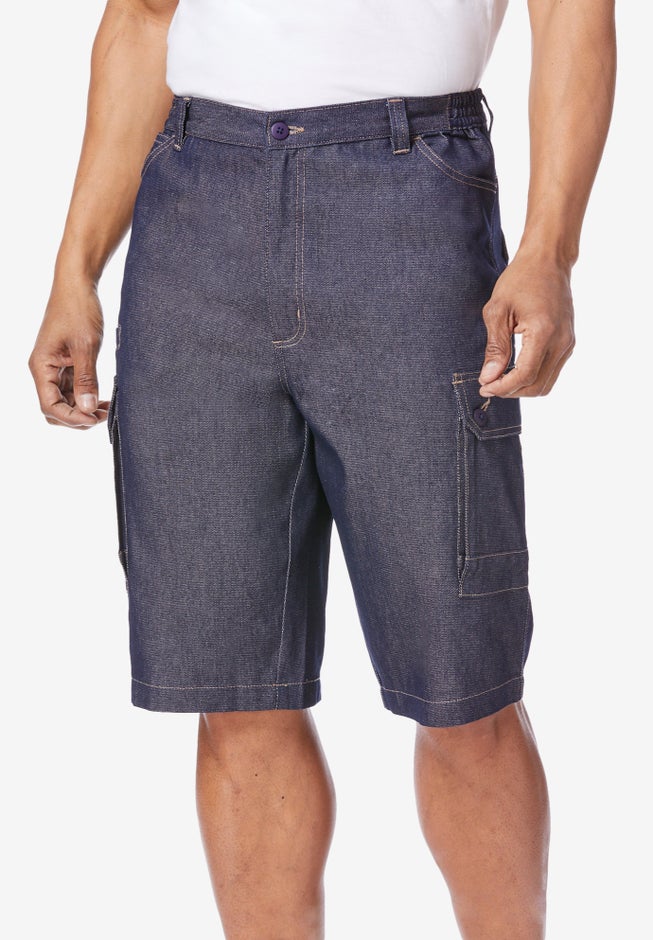 Lightweight Comfort Denim Cargo Jean Shorts image number null
