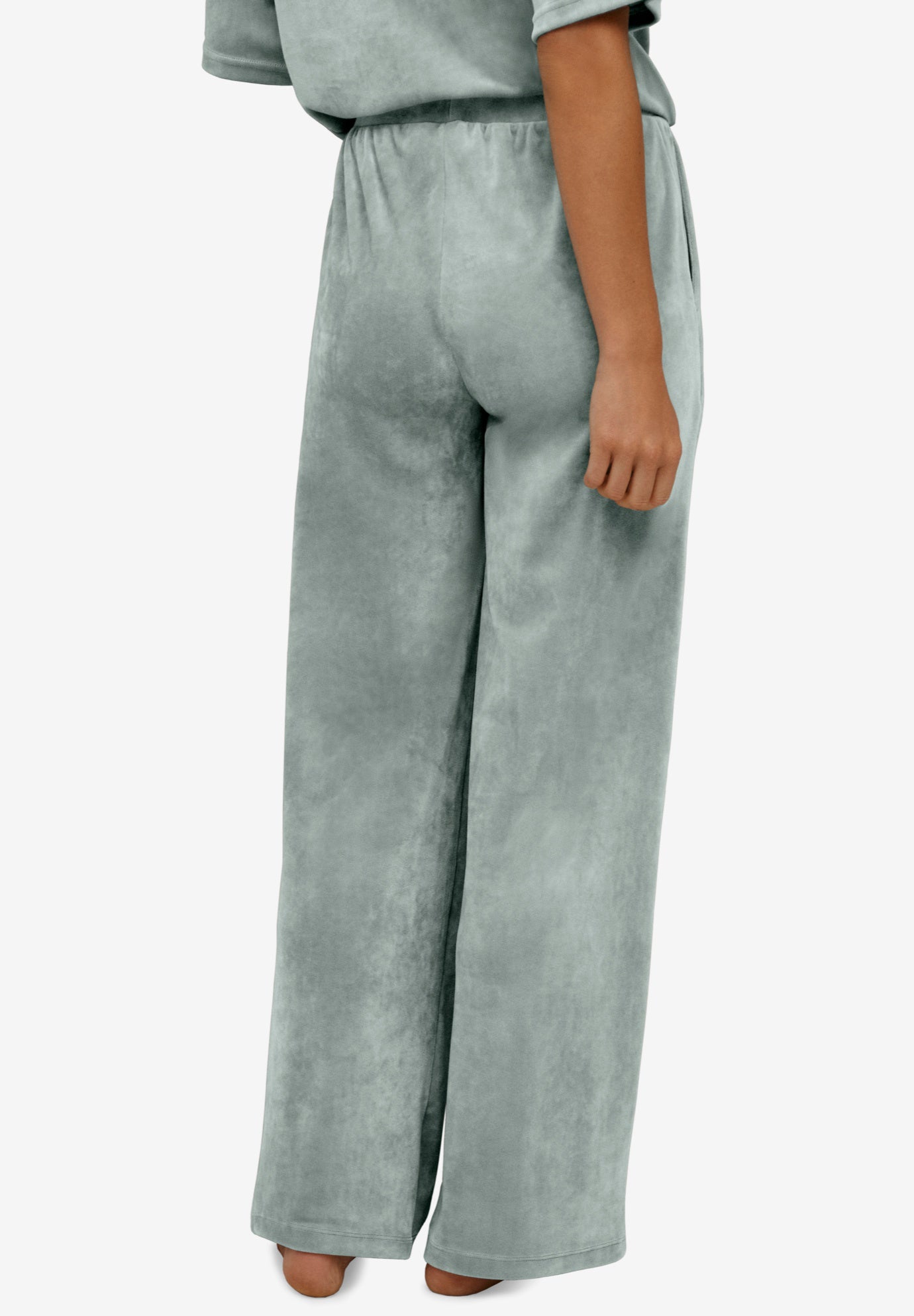 Stretch Velour Wide Leg Pull-on Pants image number 1