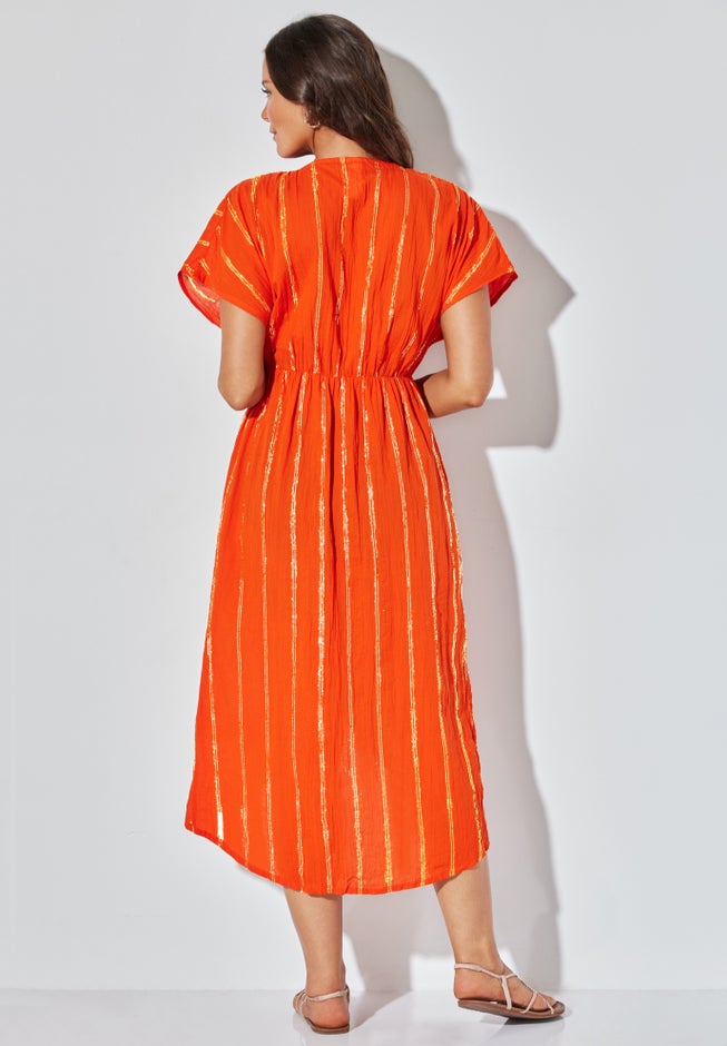 Twist Front Shimmer Cover Up Dress image number 1