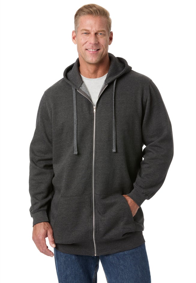Longer-length Fleece Full Zip Hoodie image number 0