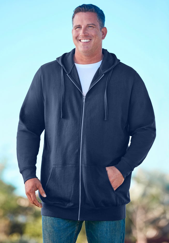 Longer-length Fleece Full Zip Hoodie image number 4