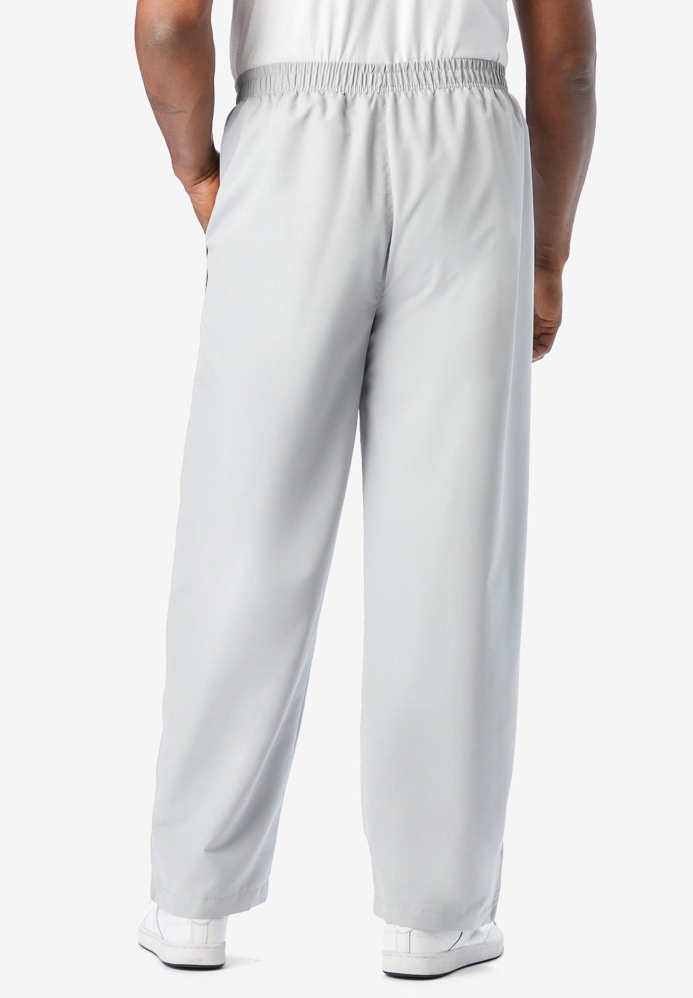 Nylon Track Pants - Side Stripe Style, Black White Grey