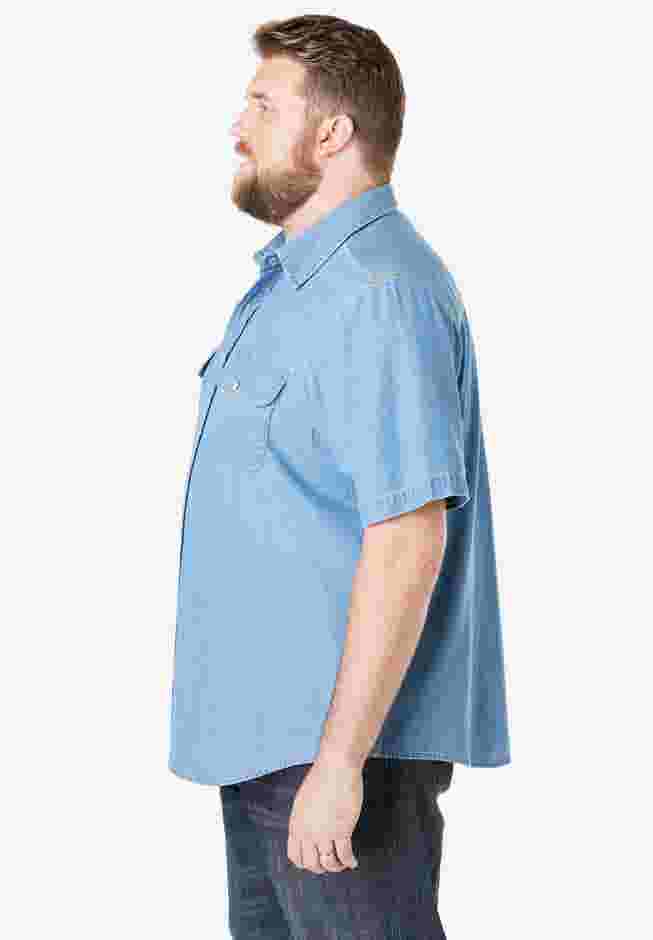 Short Sleeve Denim and Twill Shirt image number 4