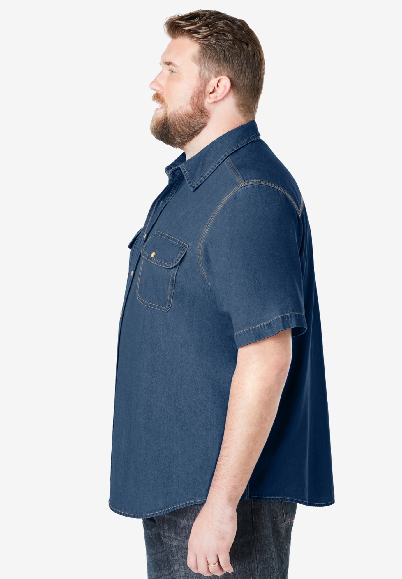 Short Sleeve Denim and Twill Shirt image number 2