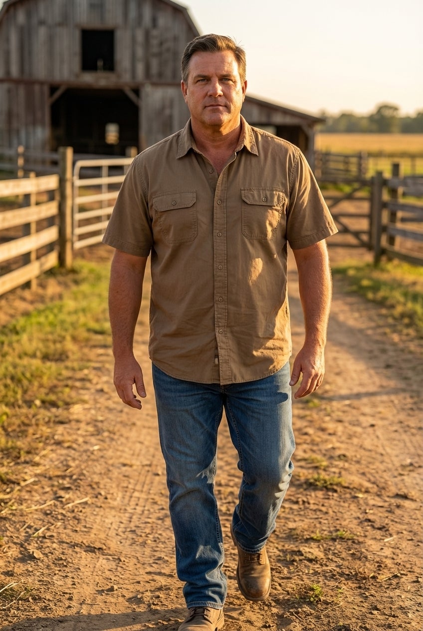 Short Sleeve Denim and Twill Shirt image number 0