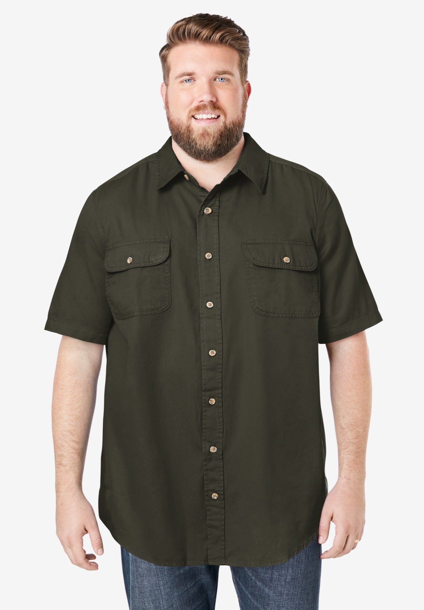 Short Sleeve Denim and Twill Shirt image number 3