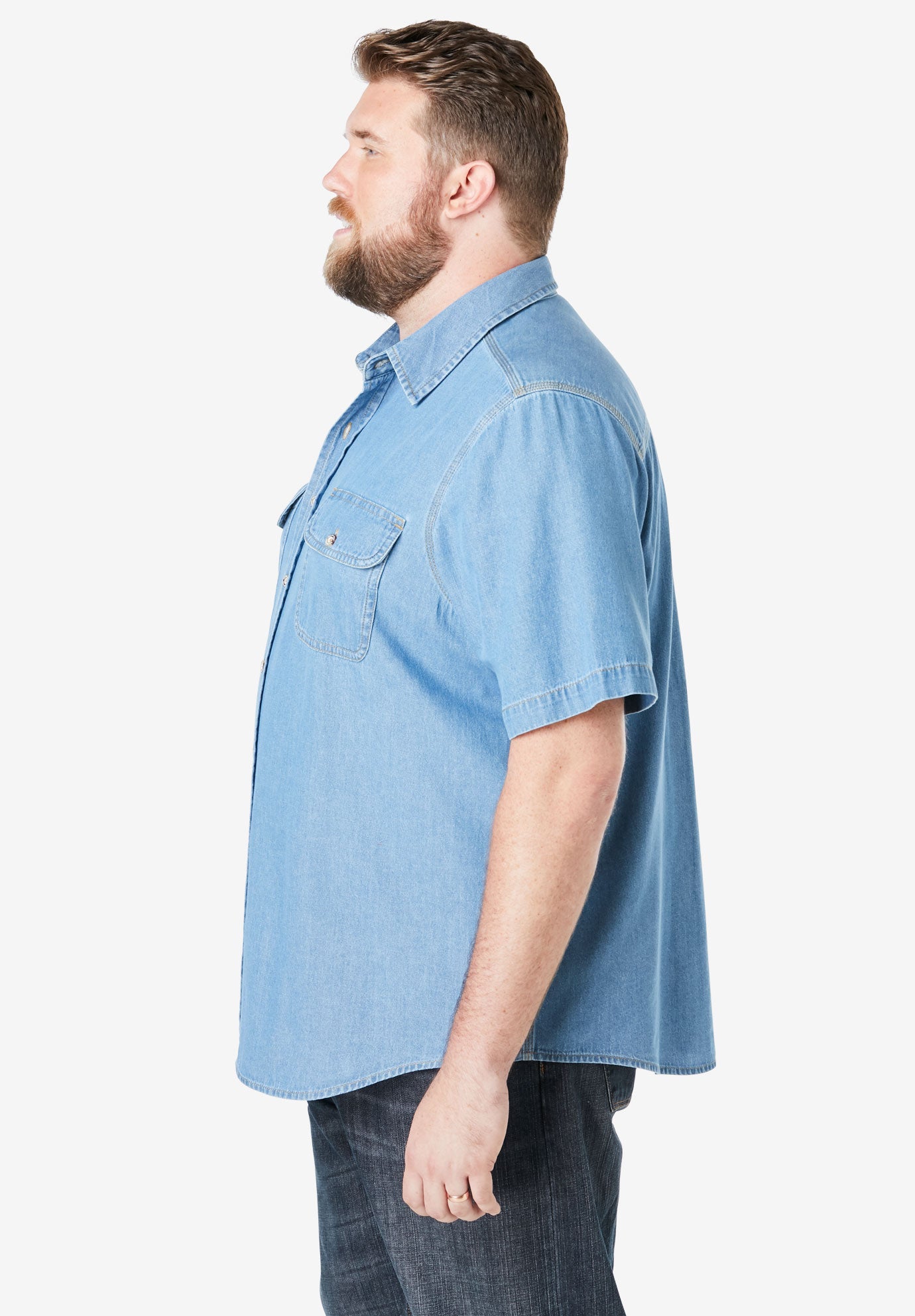 Short Sleeve Denim and Twill Shirt image number 2