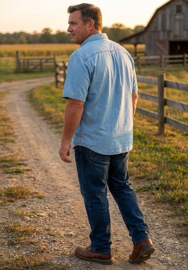 Short Sleeve Denim and Twill Shirt image number 2