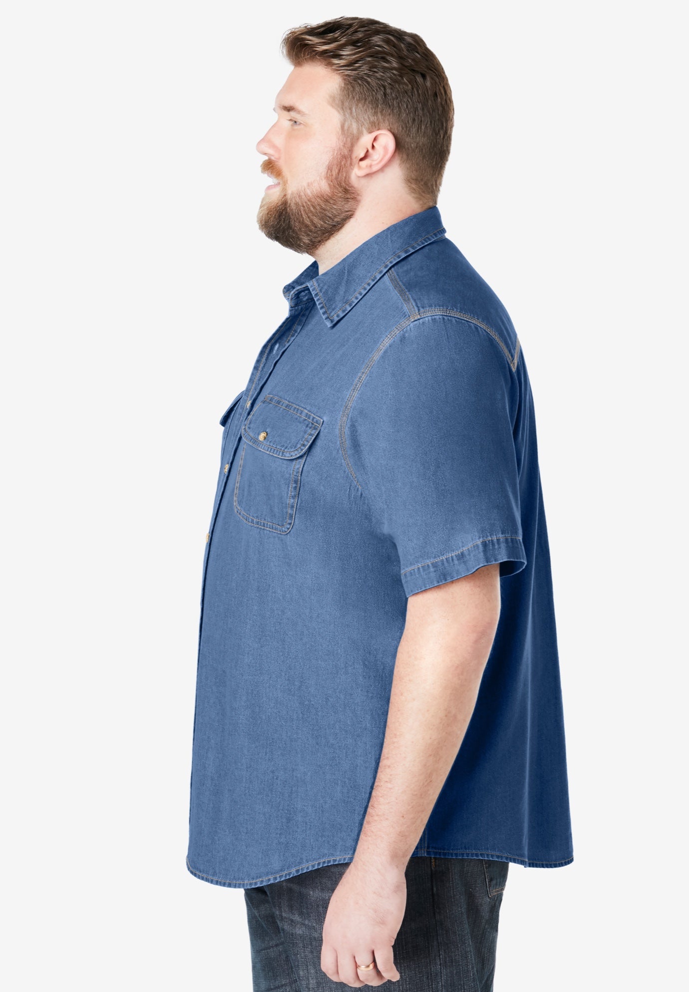 Short Sleeve Denim and Twill Shirt image number 2