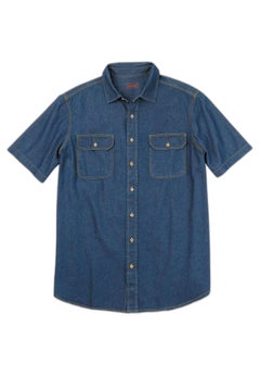 Short Sleeve Denim and Twill Shirt