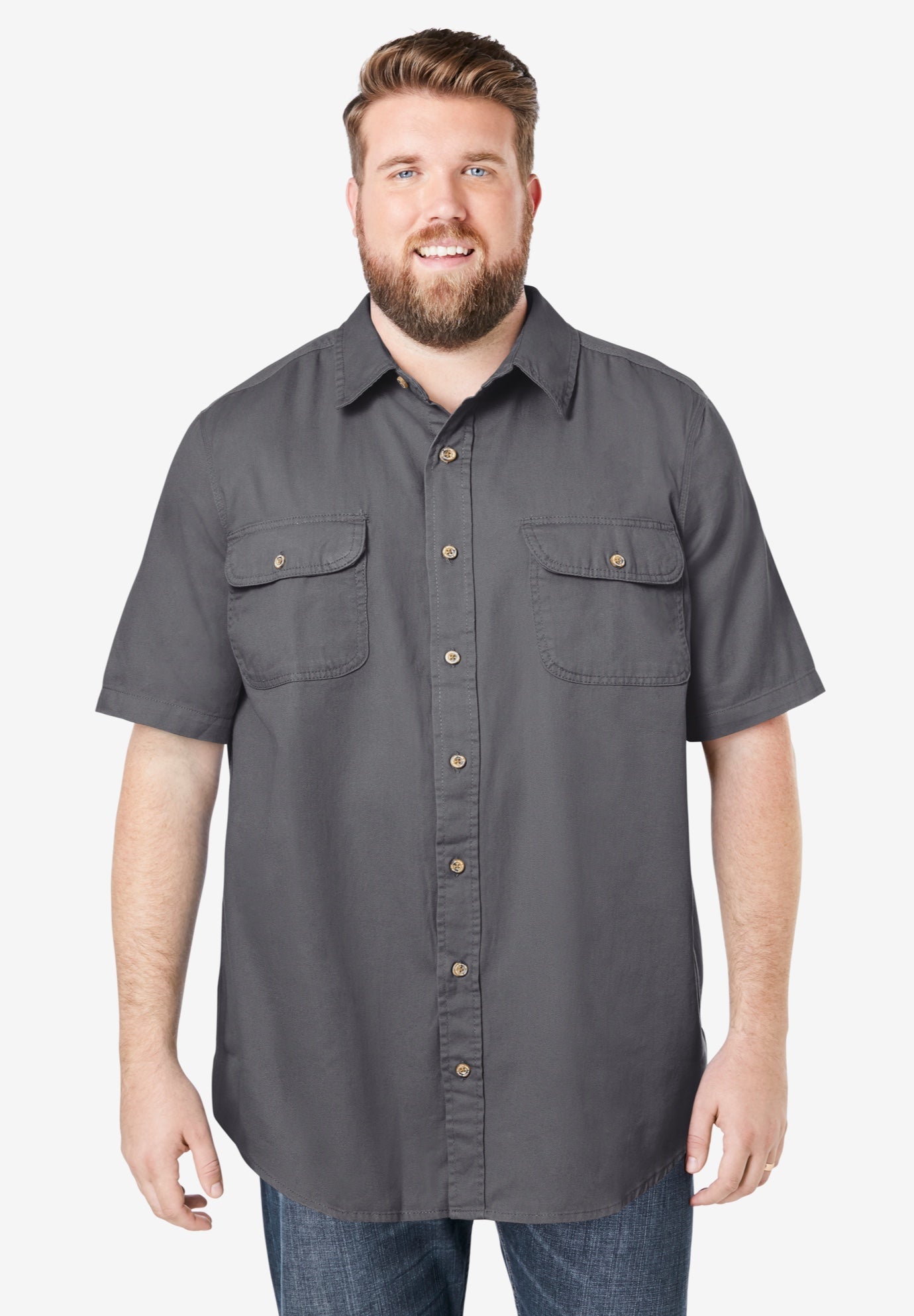 Short Sleeve Denim and Twill Shirt image number 3