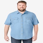 Short Sleeve Denim and Twill Shirt image number null