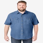 Short Sleeve Denim and Twill Shirt image number null