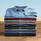 Long Sleeve Denim and Twill Shirt image number null