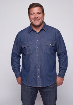 Long Sleeve Denim and Twill Shirt