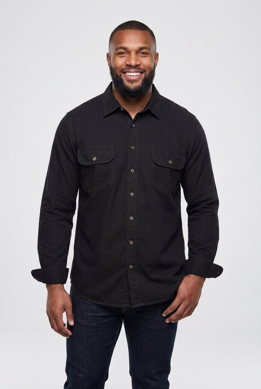 Long Sleeve Denim and Twill Shirt image number 0