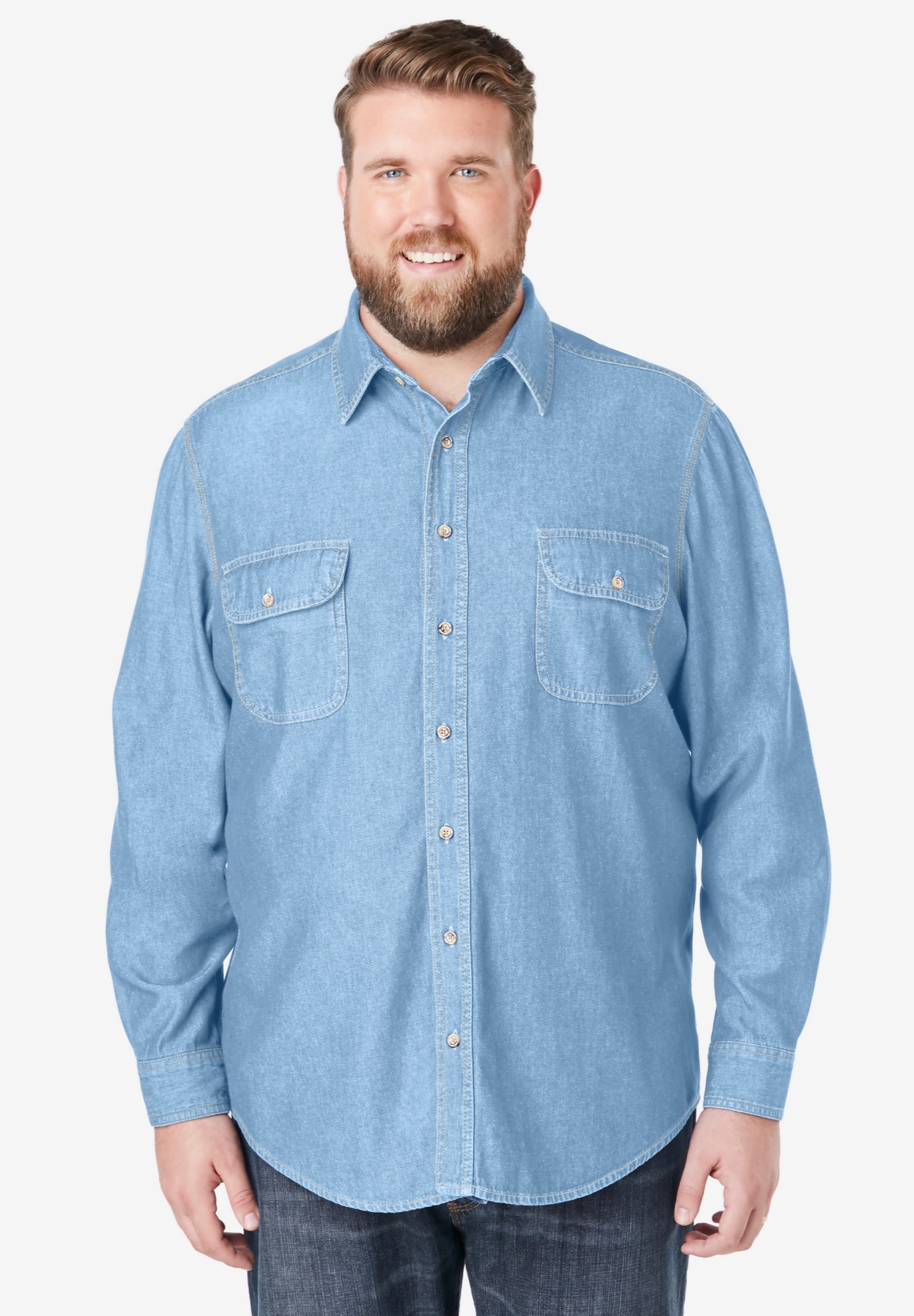 Long Sleeve Denim and Twill Shirt image number 1