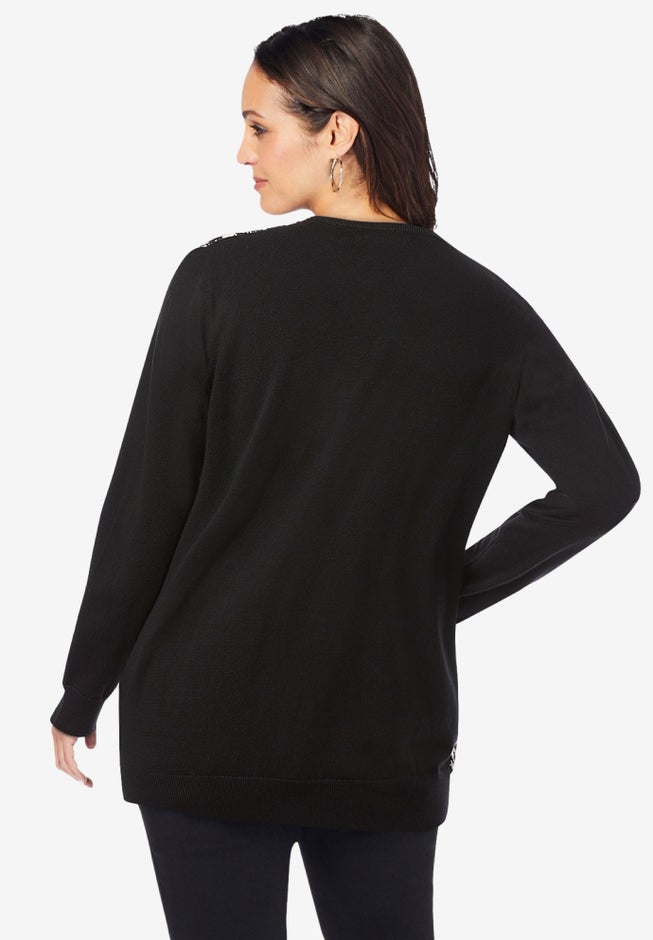 Fine Gauge Button-Front Cardigan image number 1