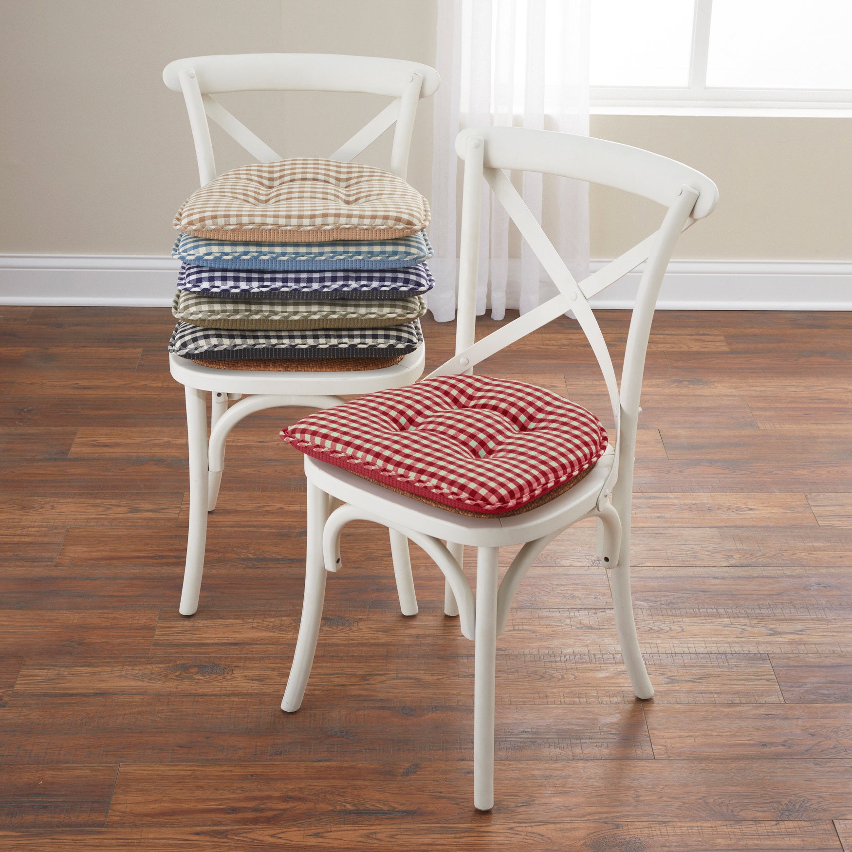 Gingham Gripper&reg; Chair Cushion image number 0