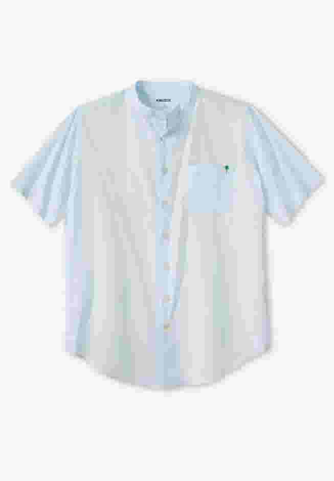 Short Sleeve Poplin Mandarin Collar Shirt image number 0