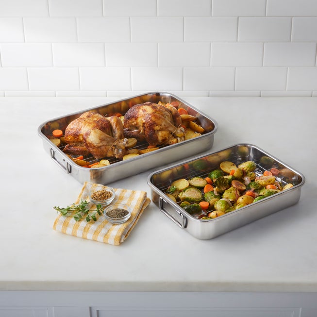 4-Pc Stainless Steel Lasagna Pan & Roaster image number null