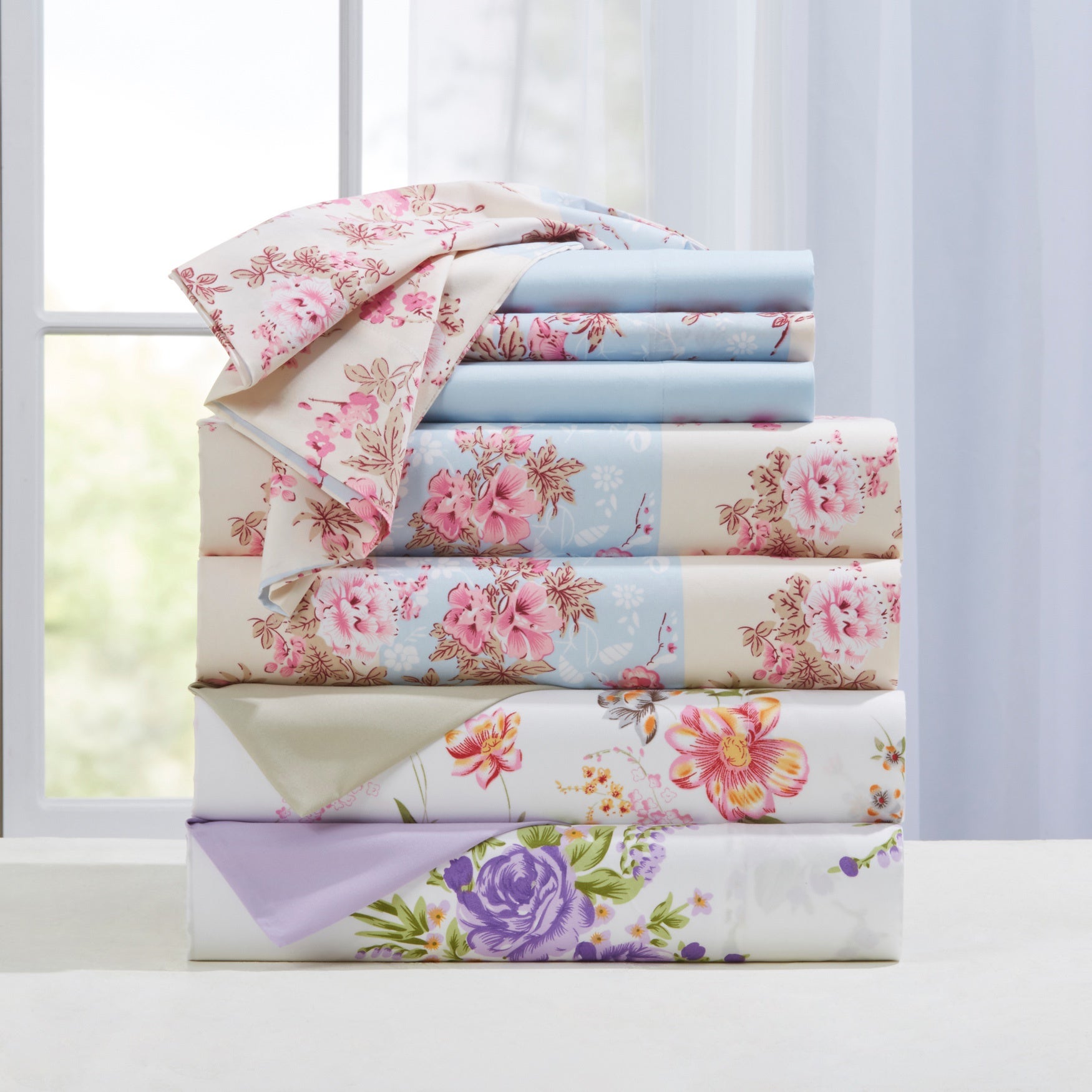 6-pc Traditional Floral Sheet Set image number 1