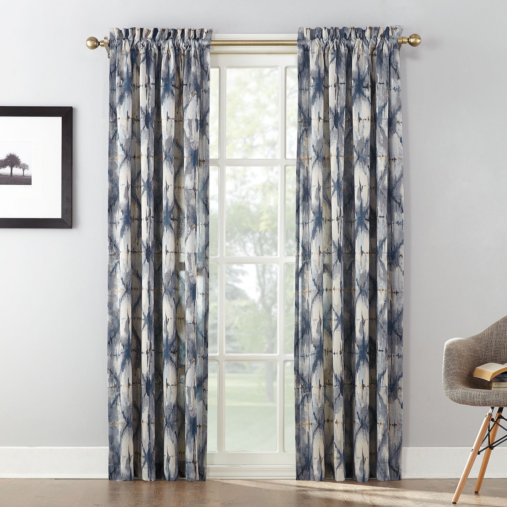 Sun Zero&trade; Keenan Abstract Rod-Pocket Panel image number 0