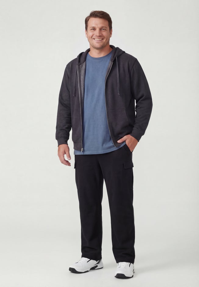 Men's Big & Tall Lightweight Jersey Cargo Sweatpants image number 2