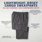 Men's Big & Tall Lightweight Jersey Cargo Sweatpants image number null