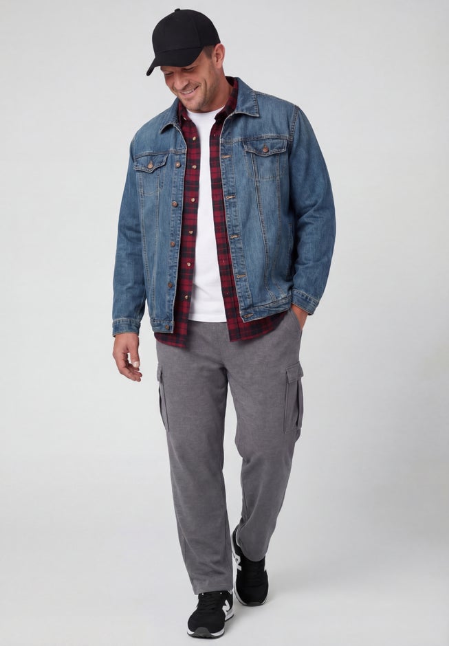 Men's Big & Tall Lightweight Jersey Cargo Sweatpants image number 2