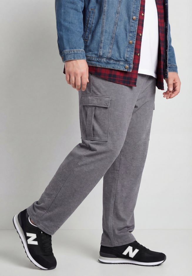 Men's Big & Tall Lightweight Jersey Cargo Sweatpants image number 3