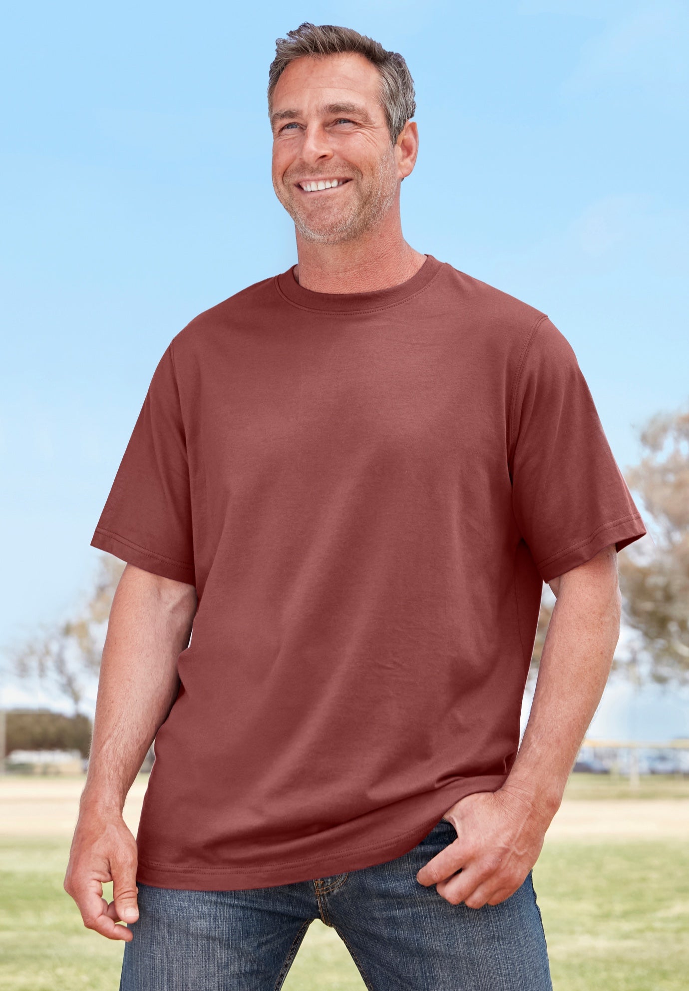 Shrink-Less&trade; Lightweight Crewneck T-Shirt image number 0