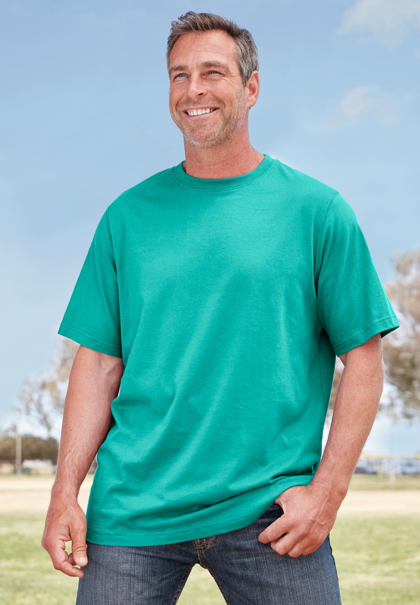 Shrink-Less&trade; Lightweight Crewneck T-Shirt image number 0