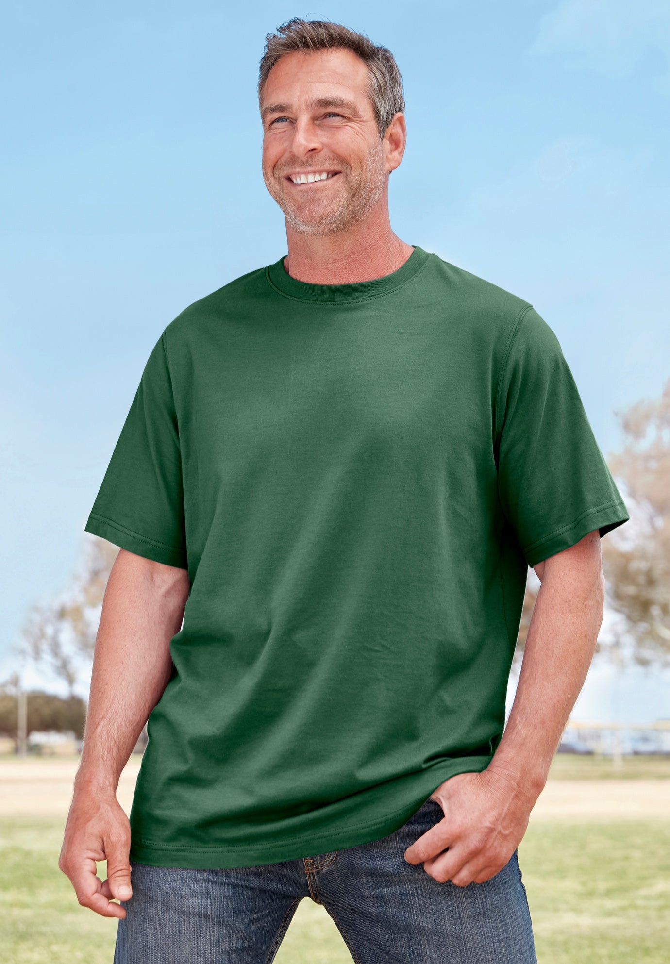 Shrink-Less&trade; Lightweight Crewneck T-Shirt image number 0